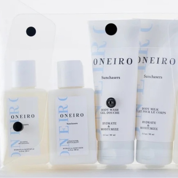 Oneiro Other - Oneiro Sunchasers 4-Piece Set w/ Clear Travel Bag Shampoo Body Wash Lotion